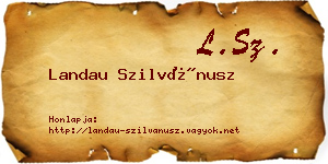 Landau Szilvánusz névjegykártya